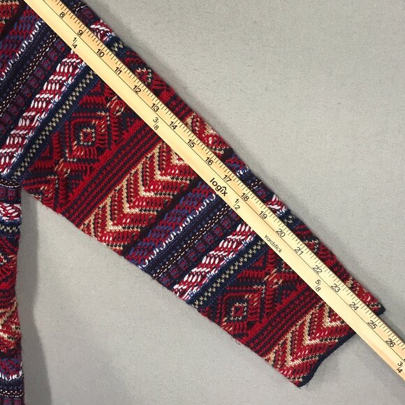 St John's Bay Cardigan Women's XL Red Fair Isle Knit Button Sweater Pocket Aztec - Picture 15 of 15